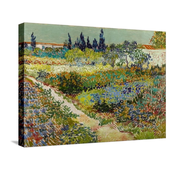 Art.com Vue De Jardin Fleuri Avec Chemin (Flowering Garden with Path) Peinture De Vincent Van Gogh (1853- Stretched Canvas Print Wall Art by Vincent van Gogh, 24" x 18"
