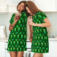 thumbnail image 4 of Easygdp leaves and glasses of beer for St. Patrick's Day Camisón de manga corta para mujer, informal, estampado, 4 of 6