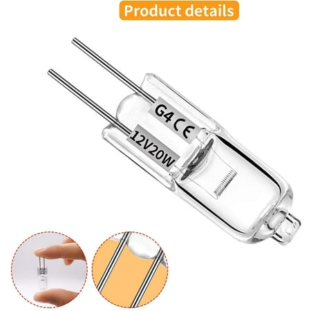 

CHMORA 20 Pcs Halogen Light Bulbs Warm White Light Clear Capsule for Signal Lights