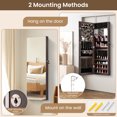 thumbnail image 2 of Giantex 43.5"  Jewelry Mirror Cabinet, Wall/Door Mounted Jewelry Cabinet, Full-Length Mirror Armoire, Brown, 2 of 6