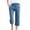 Blue, variant on Plus Size Capris for Women Casual Cotton Linen Crop Pants Elastic Waist Drawstring Straight Leg Pants with Pockets Gray 4XL