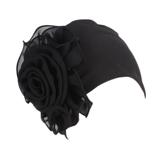 Chapeau Rétro pour Femmes avec Grandes Fleurs, Turban Jaune
