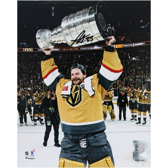 Adin Hill Vegas Golden Knights Autographed 2023 Stanley Cup Champions 8" x 10" Raising Cup Photograph - Fanatics Authentic Certified