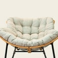 thumbnail image 7 of Larger Outdoor Rocking Chair, Rattan Wicker Lounge Chair, for Bedroom, Living Room, Porch, Garden,Lawn-Beige (Beige+Black + Metal + Cotton), 7 of 7