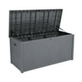 thumbnail image 4 of 113gal 430L Outdoor Garden Plastic Storage Deck Box Chest Tools Cushions Toys Lockable Seat Waterproof, Gray, 4 of 10