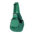 thumbnail image 3 of Bolsa de transporte para mascotas jinwen bolsa de pecho para perros y gatos con hebilla de lona verde, 3 of 8