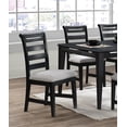 thumbnail image 2 of Modern Black Rubberwood Dining Chairs (Set of 2) with Upholstered Foam Cushion & Ladder Back for Kitchen & Dining Room, 2 of 7