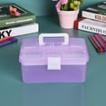 thumbnail image 6 of Home textile storage,Craft Storage Container Plastic Art Storage Box Watercolor Oil Painting Multipurpose Case Portable White Purple Green, 6 of 7