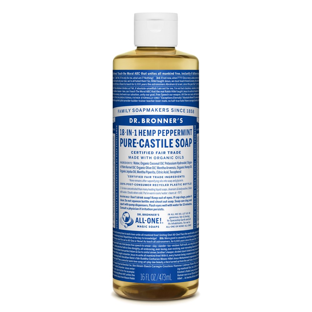 Dr. Bronner's Peppermint PureCastile Liquid Soap 16 oz
