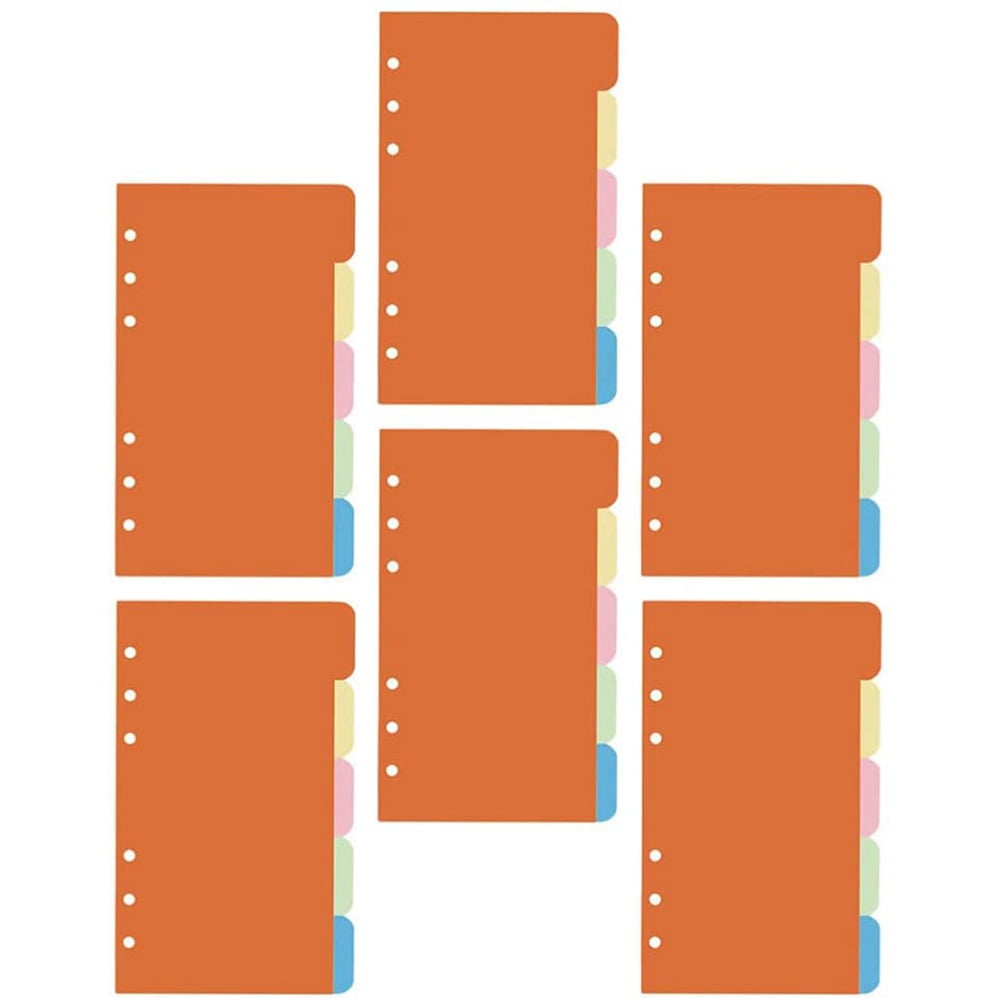 30Pcs 6 Ring Binder Dividers with 4 Tabs A6 Paper Divider Category Page