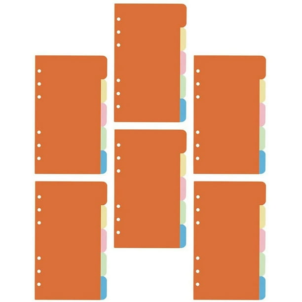 30Pcs 6 Ring Binder Dividers with 4 Tabs A5 Paper Divider Category Page