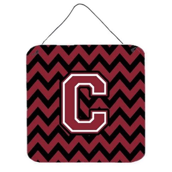 Letter C Chevron Garnet & Black Wall or Door Hanging Prints