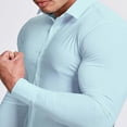 thumbnail image 6 of Men’s Long Sleeve Button Shirt Muscle Fit Sport Slim Fit Casual Dress Top, 6 of 7