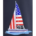 thumbnail image 2 of Women's Patriotic Sailboat Sailing American Flag 5-button 3/4 Sleeve Henley Shirt, 3XL True Navy, 2 of 3