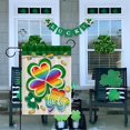 thumbnail image 5 of St Patricks Day Luck Shamrock Clover Decorative Garden Flag, Rainbow Gold Coin Farmhouse Yard Outside Home Decorations, Spring Irish Plaid Burlap Outdoor Small Decor Double Sided 12 x 18, 5 of 6