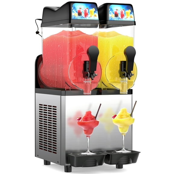 Ecojoy 12 L x 2 New Slushie Machine Frozen Drink Maker with Self-cleaning Mode for Home & Commercial
