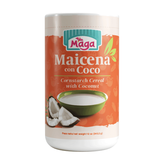 Maga Instant Corn Starch Thickener Cereal with Coconut, Creamy, 12 oz Shelf Stable Plastic Can