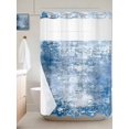 thumbnail image 6 of No Hook Shower Curtain with Snap in Liner, Retro Abstract Blue White Texture Waterproof Bath Curtain Double Layers with See Through Top Window, Vintage Graffiti Art Hotel Shower Curtains 60x72in, 6 of 9