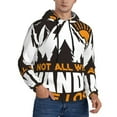 thumbnail image 2 of Pofeuu Not All Who Wander Are Lost4 Print Mens Casual Hooded Collar Drawstring Hoodies Pullover Sweatshirts Casual Long Sleeve Shirts-Large, 2 of 7