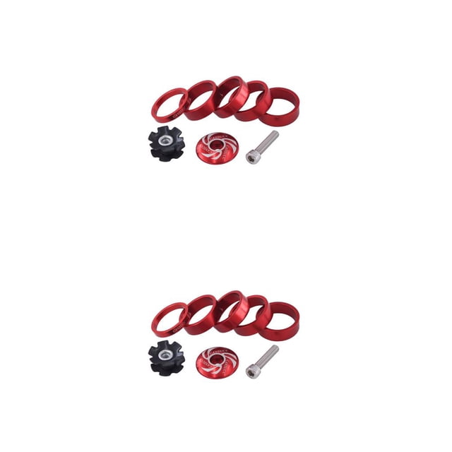 Greeniant CANSUCC 8 piezas/Kit aleación bicicletas auriculares espaciador portátil Universal resistente antioxidante reemplazo arandela roja Type2 NO2