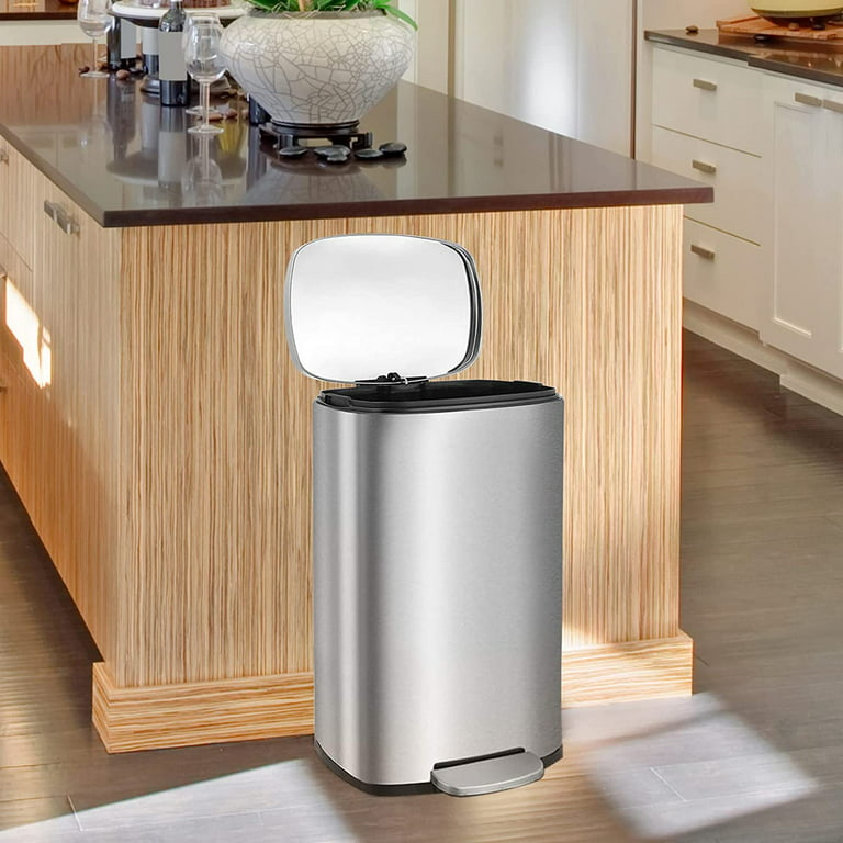 Automatic Trash Can, Sensor Kitchen Trash Bin with -Sensing Lid, Garbage  Rubbish Bins, Simple Design, Built-in LED Light and Garbage bag case ,  Gray, 12L Gray 12L 
