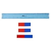 4pc Magnet Experiment Set - Includes (1) Alnico Bar Magnet, (2) Additional Magnets in Plastic Cases, and Ruler - Eisco Labs