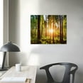 thumbnail image 3 of Nawypu  Canvas Print Wall Art Sunrise Over The Green Forest Nature Wilderness Photography Modern Art Rustic Scenic Colorful Multicolor for Living Room, Bedroom, Office, 3 of 4