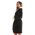 thumbnail image 2 of Just Love Solid Kimono Robes for Women (Black Sherpa, 1X), 2 of 3