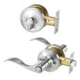 thumbnail image 2 of 5-Pack Keyed Alike Deadbolt Lockset - Satin Nickel Lever Door Handle Set, 2 of 10