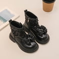 thumbnail image 3 of LYHao Children Shoes Fashionable Flat Boots Comfortable Soft Sole Children Boots Boots ,Girls Boots Sizes 10 Black(3.5-4 Years), 3 of 6