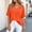 Orange, variant on Summer Women's T-Shirts Elbow Length Basic Tunic Tops Women Plain Loose V Neck Casual Tops