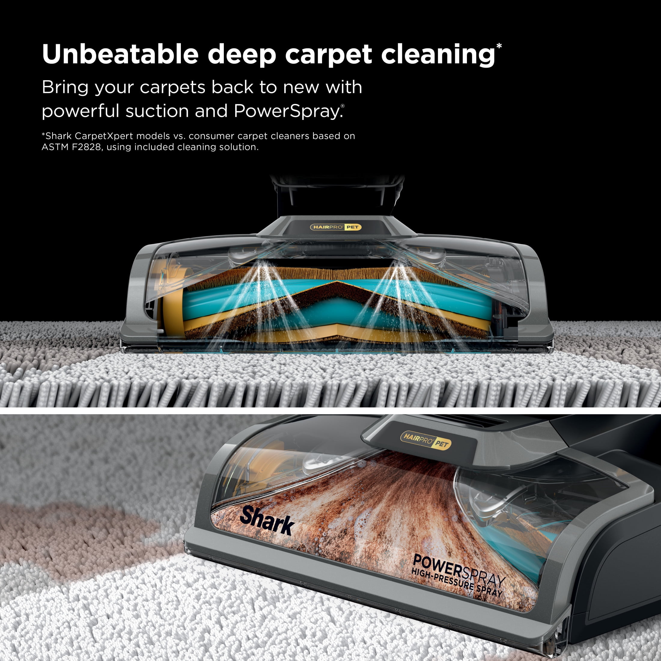 Shark CarpetXpert Hair Pro with StainStriker Upright Carpet & Area Rug Cleaner, Upholstery, Pet Friendly, Carpet Shampooer, 3 Tools, EX300 Gray