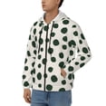 thumbnail image 3 of Honeii Abstract Green Polka Dot Print Hoodies for Men, Pullover & Full Zip, Breathable Zip up Hoodie, Sweatshirt-Medium, 3 of 5