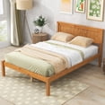 thumbnail image 2 of Gzxs Full Size Wood Platform Bed with Headboard, Oak, 2 of 8