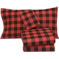 thumbnail image 5 of RUVANTI Flannel Sheets Full Size - 100% Cotton Double Brushed Bed Sheets Set, Deep Pockets 16 Inches, All Seasons Breathable & Extra Soft Full Sheets, Warm & Cozy, 4 Piece, Red & Black Plaid, 5 of 9