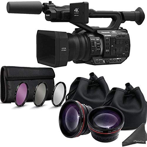 Panasonic AG-UX90 4K/HD Professional Camcorder +Dual Auxiliary Lens Bundle & eDi