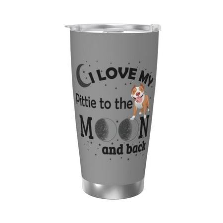 

I Love My Pittie 20 Oz Water Bottle Insulated Tumblers Stainless Steel Cups Double Wall Tumbler with Lid