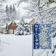 thumbnail image 5 of Welcome Winter Snowflakes Small Decorative Garden Flag, Blue Buffalo Plaid Check Farmhouse Yard Lawn Outside Decor, Christmas Holiday Burlap Outdoor Home Decoration Double Sided 12.5 x 18, 5 of 6