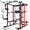 RED PRO, variant on Eonfit E5 Smith Machine with Vertical Leg Press, Power Cage Squat Rack with LAT-Pull Down Cable Crossover Rotating Arms System Home Gym Equipment All in One (E5 BLK)