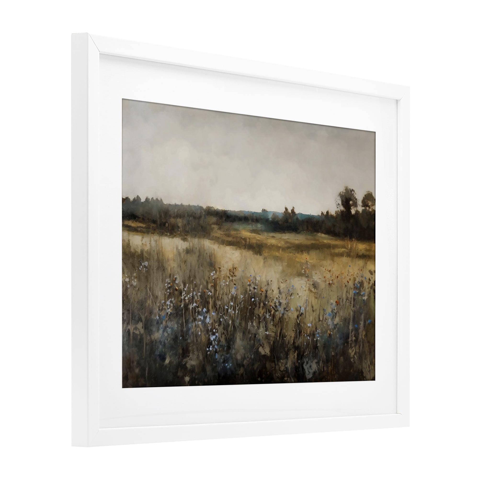 Stupell Industries Wildflowers & Wheat Meadow White Framed Print Under Glass, design by Creative Studio