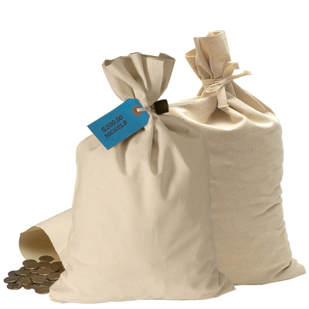 Canvas Shipping Transit Currency Money Valuables Coin Bags 12 W x 19 H