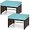 Turquoise, variant on SSyao 2-Piece Patio Rattan Ottomans, All-Weather PE Wicker Footstools with Removable Cushions, Versatile Outdoor Footrests, Extra Seating or Side Tables for Garden, , Yard,Turquoise