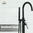 thumbnail image 5 of CASAINC Single-Handle Floor Mounted Claw Foot Freestanding Tub Faucet in Matte Black, 5 of 8