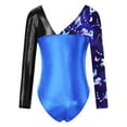 thumbnail image 2 of YiZYiF Girls Prints Metallic Patchwork Gymnastics Dance Leotard Long Sleeve Yoga Fitness Jumpsuit, 2 of 4
