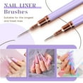 thumbnail image 5 of Metallic Nail Art Pens, Liner Brushes Set, 5PCS Color Nail Tools For Long Lines, Thin Details, Fine Drawing, Liner Brush UV Gel Polish Painting Nail Design Sizes 7/9/11/15/25mm-Purple, 5 of 7