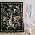 thumbnail image 2 of Shower Curtain Pink Flowers Green Leaves Shower Curtains for Bathroom Decor, Waterproof Polyester Shower Curtain Set with Hooks, Small Stall Size 36" x 72" Bird Branches Black, 2 of 9