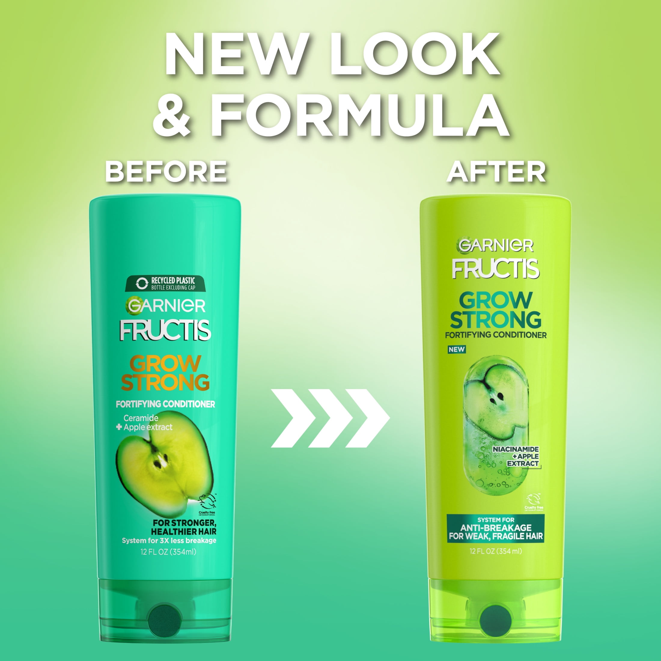 (2 pack) Garnier Fructis Grow Strong Fortifying Conditioner with Ceramide, 12 fl oz