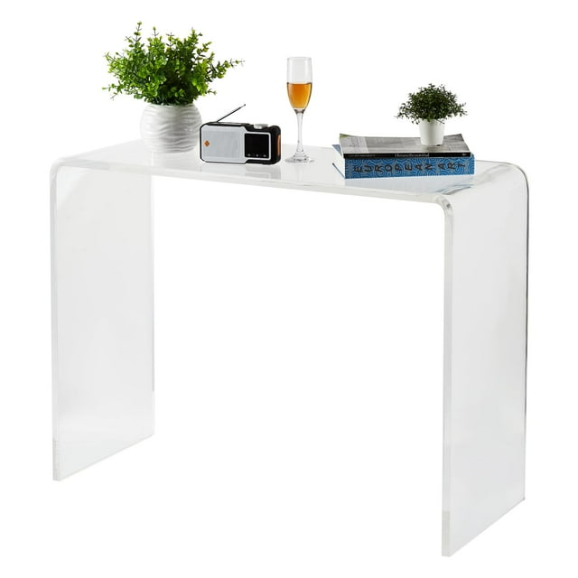 Table Console Moderne en Acrylique – Table d'Appoint Étroite Transparente pour Salon, Salle à Manger Ou Entrée