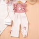 thumbnail image 3 of Odeerbi 2-8 Años Niñas Trajes de Verano Camisetas de Tirantes Con Volantes de Flores Pantalones de Pata Ancha Con Lazo Conjunto de Dos Piezas, 3 of 3