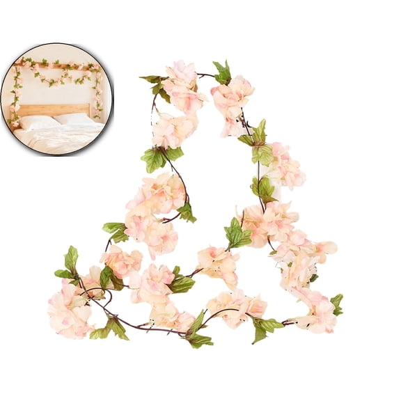 Artificial Flower Wall Hanging Garland – 90.5" Long Silk Floral Vine with 18 Blooms for Home, Wedding, Party & Holiday Decor (Indoor/Outdoor Use)
